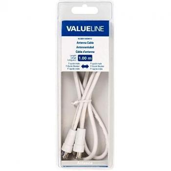 Câble coaxial 1 m F Blanc Valueline