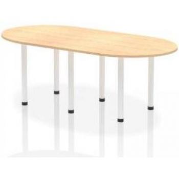 Impulse 2400 mm Boardroom Table – White Post Leg