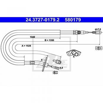 ATE kabel voor parkeerrem links 24.3727-0179.2