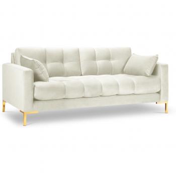 Canapé 2 Places en Velours Beige Clair Micadoni