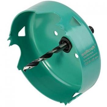 Wolfcraft Lochsäge 105 mm – Carbonstahl‑Bohrkranz, ideal für Elektro‑ und Sanitärinstallationen