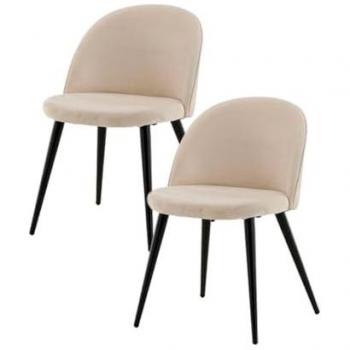Ebuy24 Velours Esszimmerstuhl Skagen 2er Set
