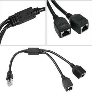 RJ45 Male to 2 Female LAN Adapter
