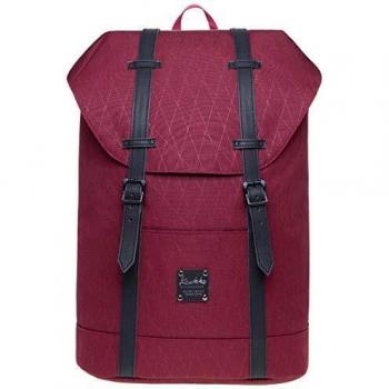 Kaukko Sac à Dos Loisir Femme Hommes avec Compartiment pour Ordinateur Portable de 12 Pouces pour Voyages ou École, Rouge JNL-EP6