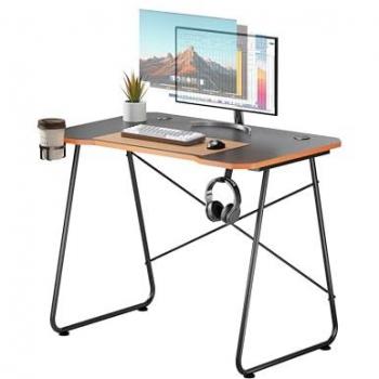 ProperAV Black/Orange Computer Gaming Desk