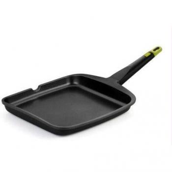 GRILL LISO ALUMINIO FUNDIDO FOODIE 22 X 22 CM. INDUCCION BRA