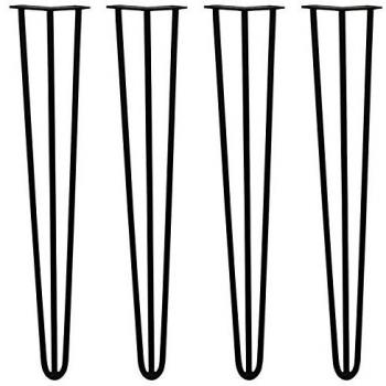 X 28 Hairpin Legs 3 Prong 12mm Black