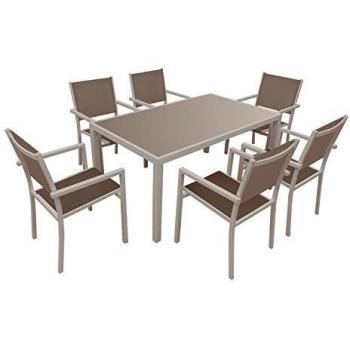 Set di Mobili da Giardino in Alluminio Taupe