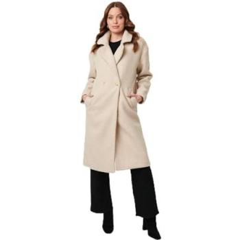 Izabel London Oversized Long‑Sleeve Teddy Coat in Beige for Women