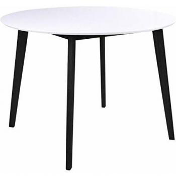 Table de repas PEGANE en bois blanc et noir