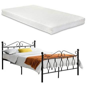 Struttura Letto in Metallo con Testiera e Pediera 140 x 200 cm