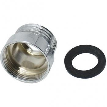 1/2 to M22/M24 Threaded Silver-Plated Faucet Adapter
