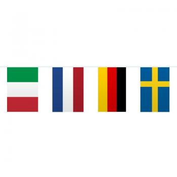 Wimpelgalerie Europa 10 m, bunte Flaggenkette