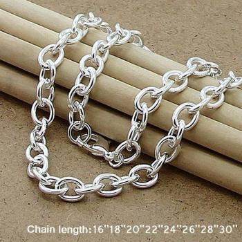 925 Silver Chain Link Necklace with Lobster Clasp for Men and Women