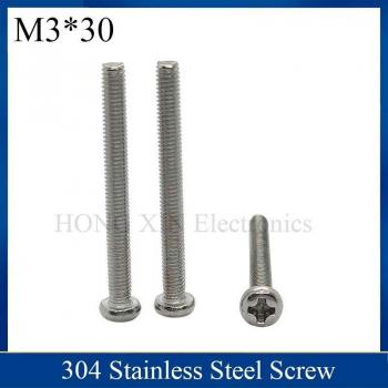 Tornillo Estándar M3 30 mm Cross‑Head Inox