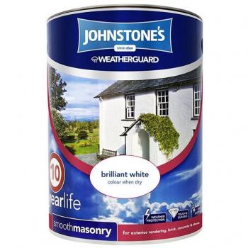Johnstone's Weatherguard Smooth Masonry Paint Brilliant White 5L