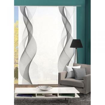Schiebegardine HOME WOHNIDEEN OPALIA 3ER SET Gr. 1, grau, B:60cm H:245cm, Microfaser, Polyester