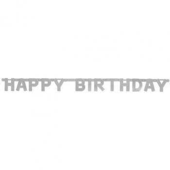 Unique Party Happy Birthday Banner Silver