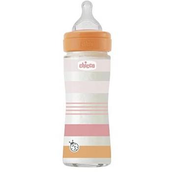 Biberón Chicco Vidrio Naranja 240ml Flujo Lento