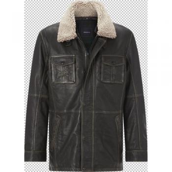 Mansitotzi Babista Herren-Jacke Dunkelbraun – 100 % Lammleder, Größe 48