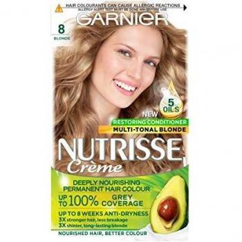 Garnier Nutrisse 8 Blonde Permanent & Clairol Root Touch Up 8