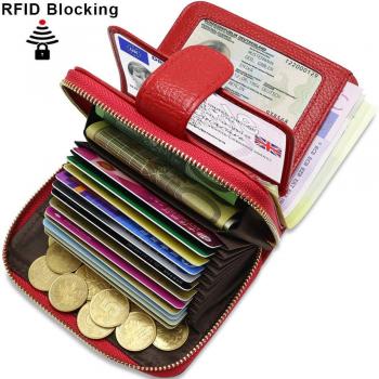 Cartera Mujer Pequeña con Cremallera 12 Ranuras para Tarjetas