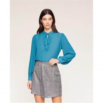 Blusa Serafín Motivi con Encaje y Cordón Suave