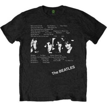 Stampa retro album tracks Beatles camicia a maniche lunghe bianca XXL