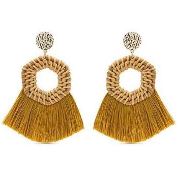 Pendientes grandes de metal dorado Luxenter