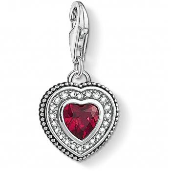Thomas Sabo Charm-Anhänger Herz rot 925 Silber 1478-640-10