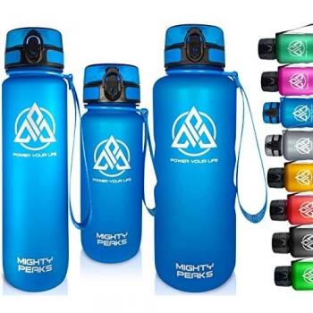 Sport & Kids 1 Liter Tritan-Flasche – Mighty Peaks Blue, BPA‑frei