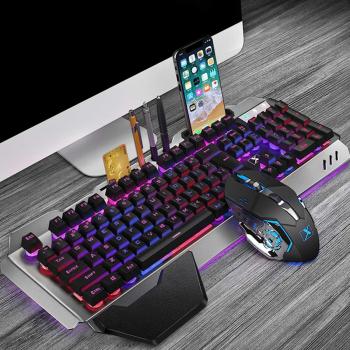 Wireless Gaming Keyboard and Mouse Combo with Rechargeable Battery and Waterproof Design