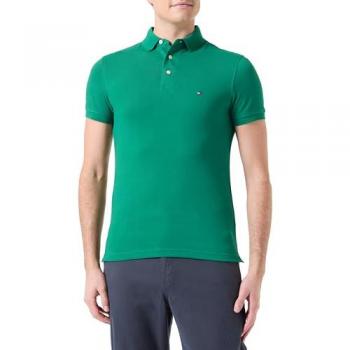 Tommy Hilfiger Polo Slim Vert 1985, Coton Organique Stretch