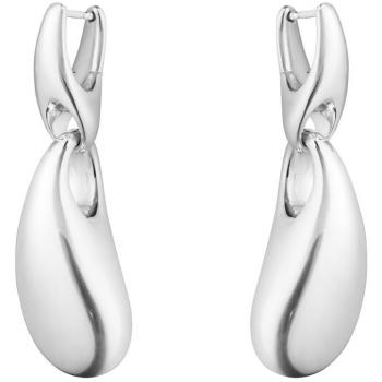 Georg Jensen Reflect Silver Dropper Earrings – One Size
