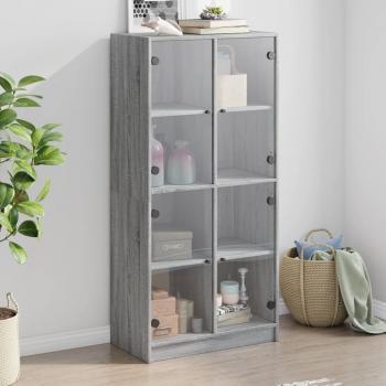 Stylish Grey Sonoma Highboard with Doors