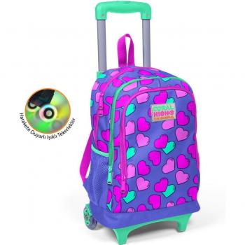 Kids Lavender Pink Heart Design School Bag