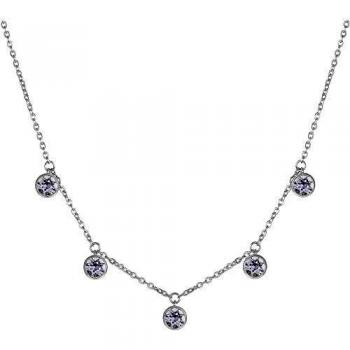 Collana da donna in acciaio con cristalli di Brosway modello Symphonia versione Silver Violet con referenza BYM09