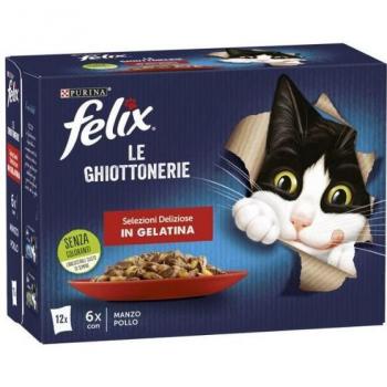 Purina Felix Le Ghiottonerie Selezioni Gusto Manzo/pollo Cibo Umido Gatti Adulti Busta 12x85g Nestlé
