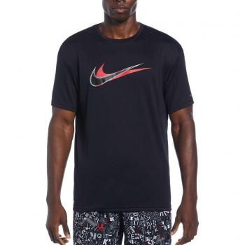XXL Nike Swim Stacked Swoosh T-Shirt Schwarz – Hydrosport‑Kollektion