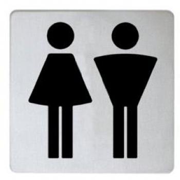 Etichetta porta con simboli uomo e donna