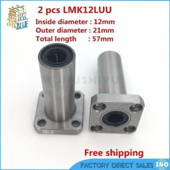 12mm Round Flanged Linear Bushing LMK12LUU for CNC 3D Printers (2pcs/lot)