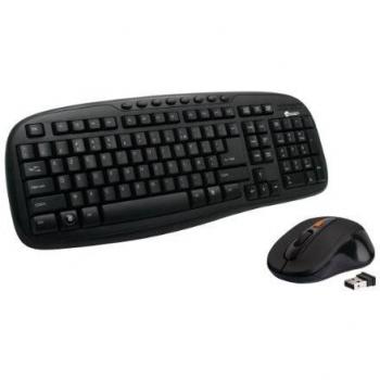 Heden kit clavier multimedia et souris optique 4 boutons sans fil 2.4G noir