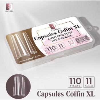 Transparante Soft Gel Coffin XL Capsules met Kleine Inkeping