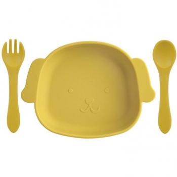 Vaisselle pour enfants sans BPA, assiettes illustrées d'animaux, bol étanche avec ventouse, kit cuillère et fourchette