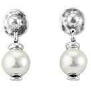 Pendientes Texcoco de UNO de 50 en plata y perla blanca