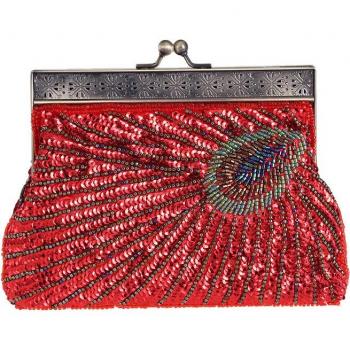 Sac à main de soirée style paon pour mariage