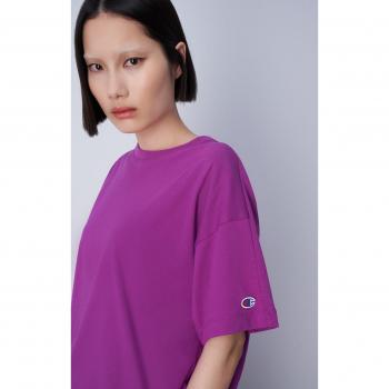 T-shirt in Cotone Viola con Logo C Minimal