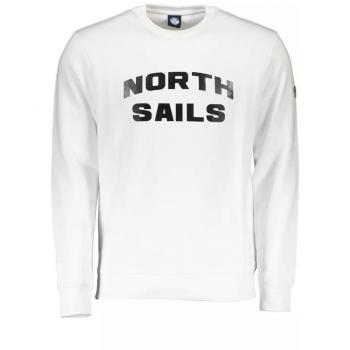 North Sails, Sweatshirts, male, White, Size: S White Long Sleeve Crewneck Sweatshirt