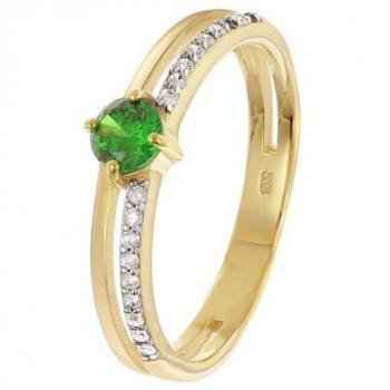 ZirkonEleganz Damenring 68816 – 333 / 8 k Gold, Smaragd‑Zirkonia Ensemble