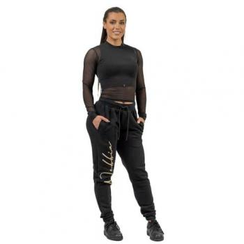 Nebbia Intense Mesh Long Sleeve Tee Gold Black L
